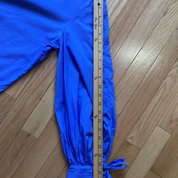 Massimo Dutti Lightweight Cotton Sleeve Tie Blouse size 8 - Picture 12 of 15